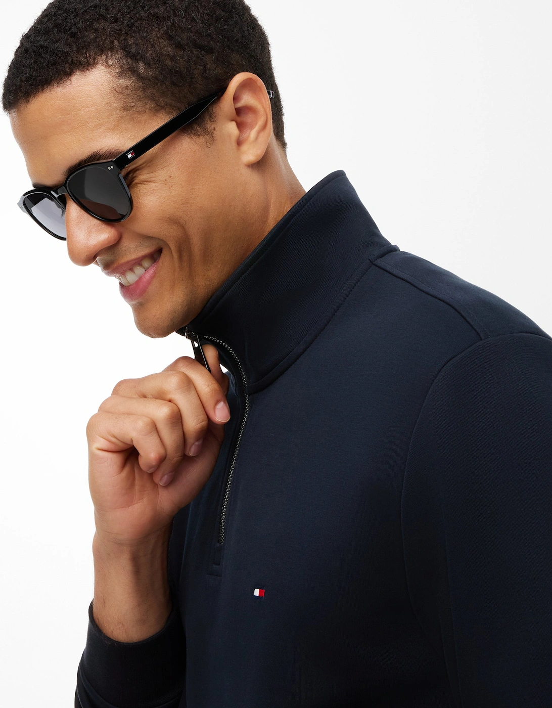 Tommy Hilfiger Essential Intechno Mens Half Zip Sweatshirt - Desert Sky