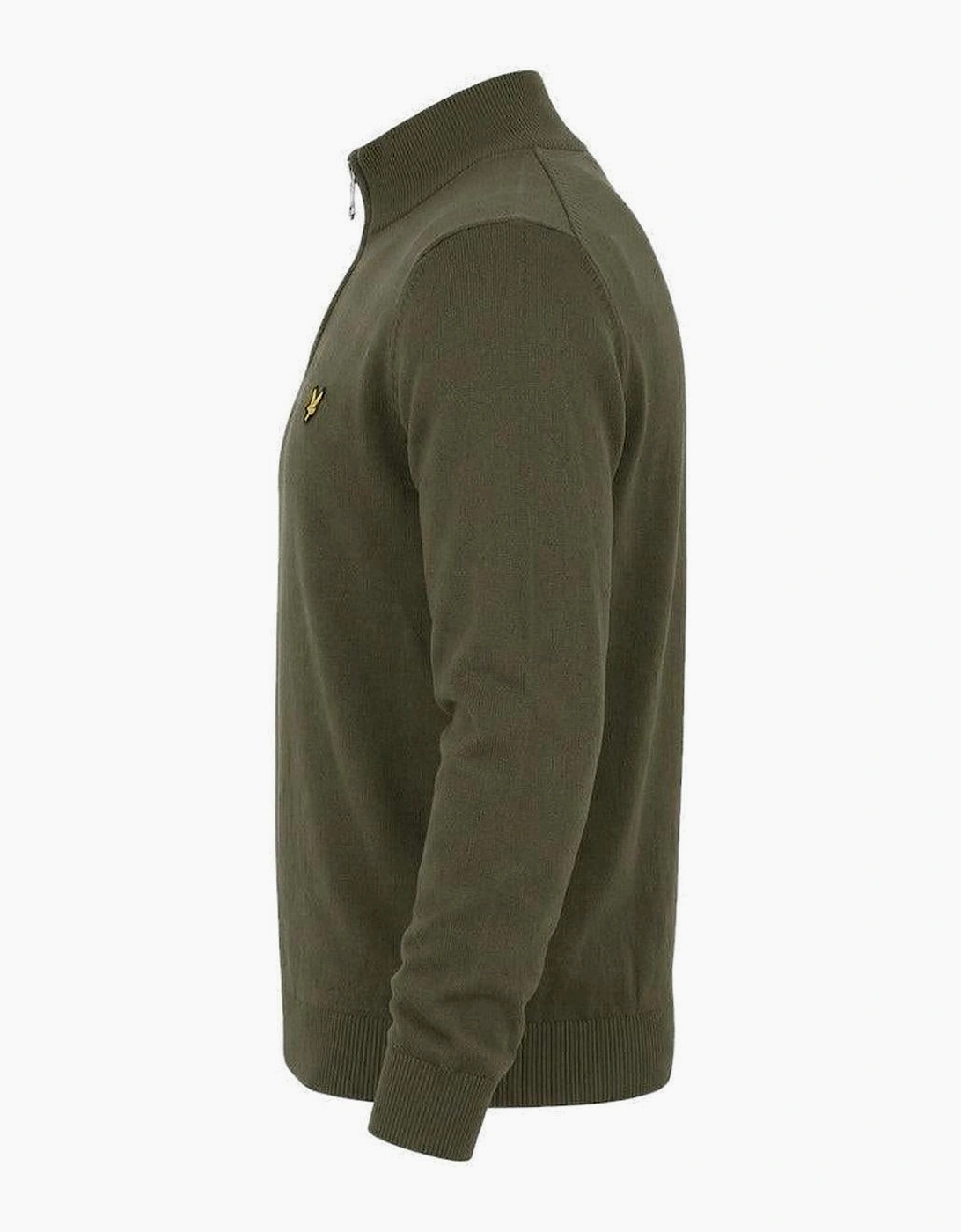 Lyle & Scott Cotton Merino Quarter Zip Jumper Khaki Ash