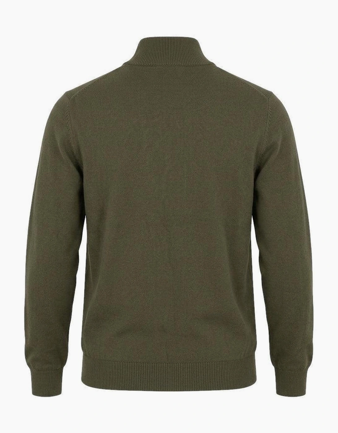 Lyle & Scott Cotton Merino Quarter Zip Jumper Khaki Ash