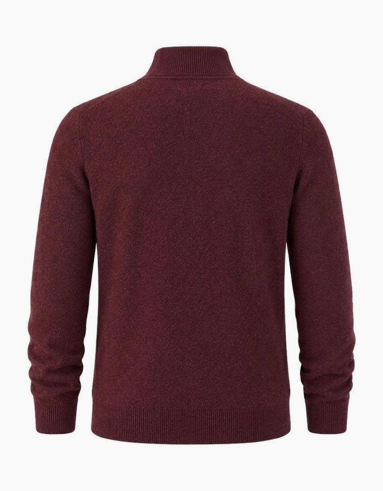 Lyle & Scott Lambswool Blend Quarter Zip Jumper Beetroot Marl