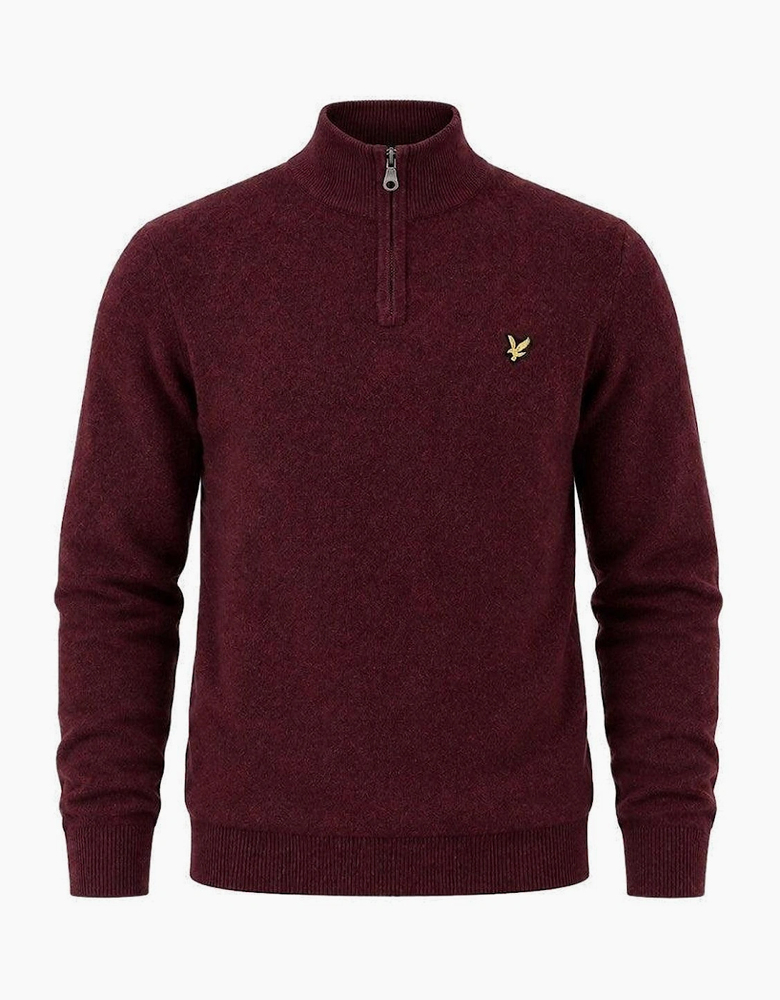 Lyle & Scott Lambswool Blend Quarter Zip Jumper Beetroot Marl
