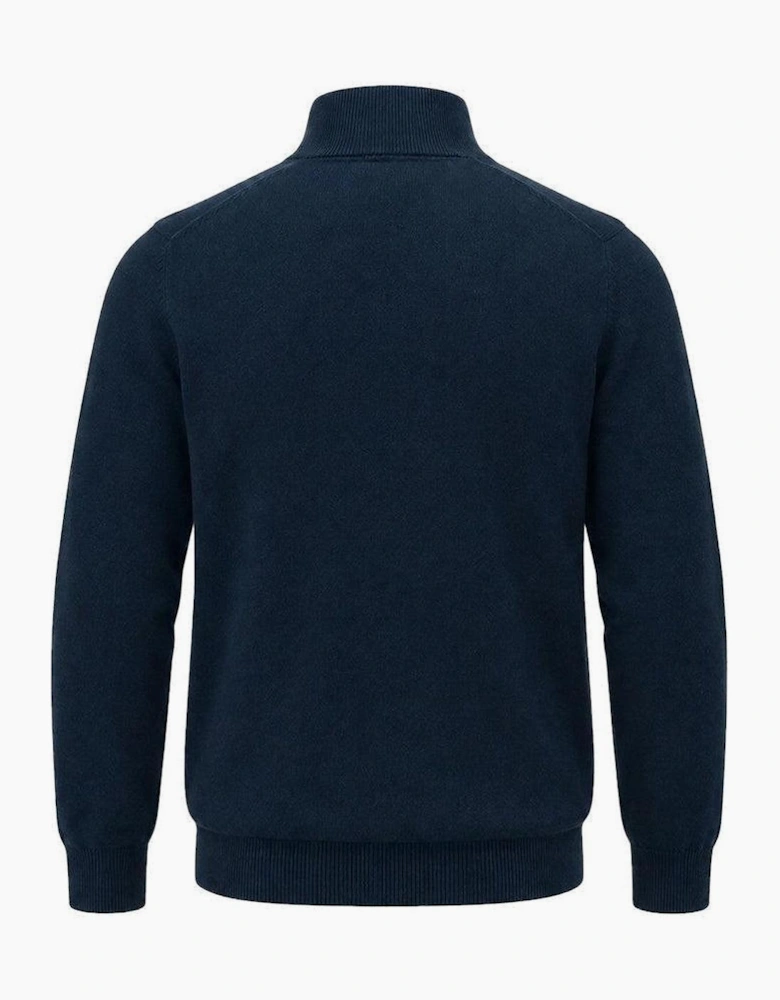 Lyle & Scott Cotton Merino Quarter Zip Jumper Dark Navy