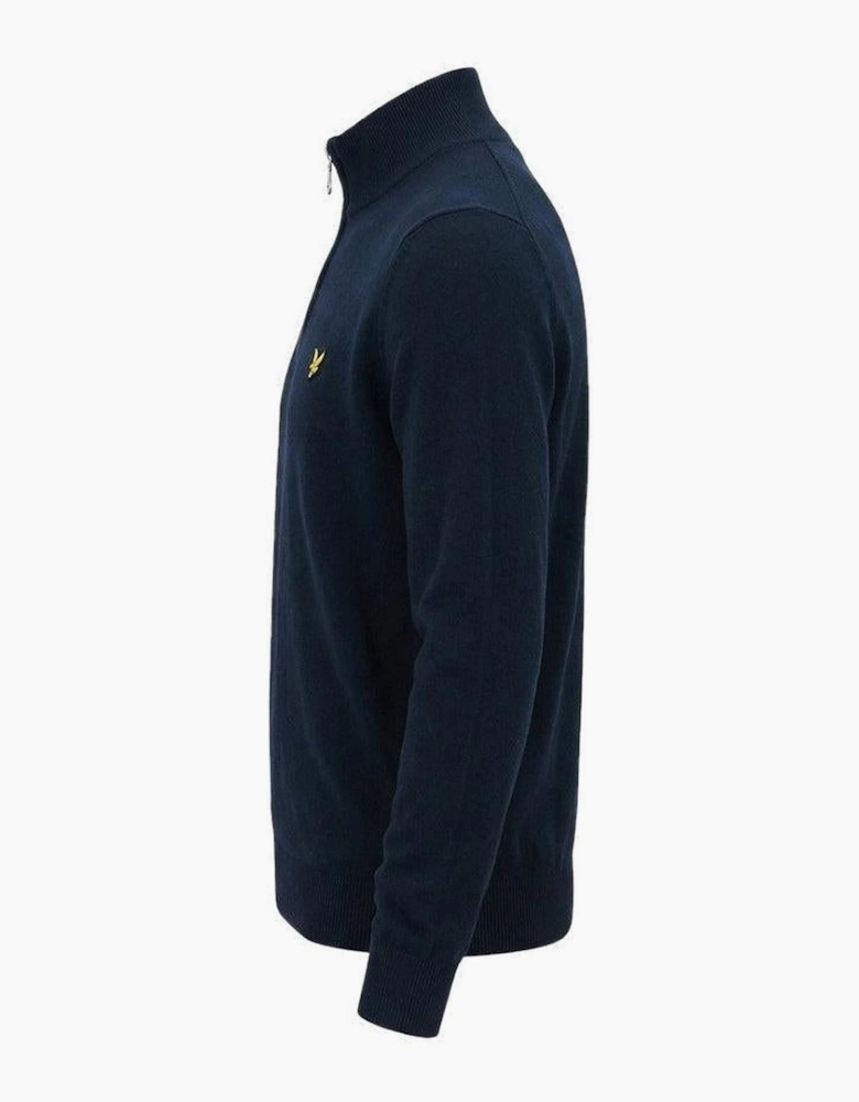 Lyle & Scott Cotton Merino Quarter Zip Jumper Dark Navy