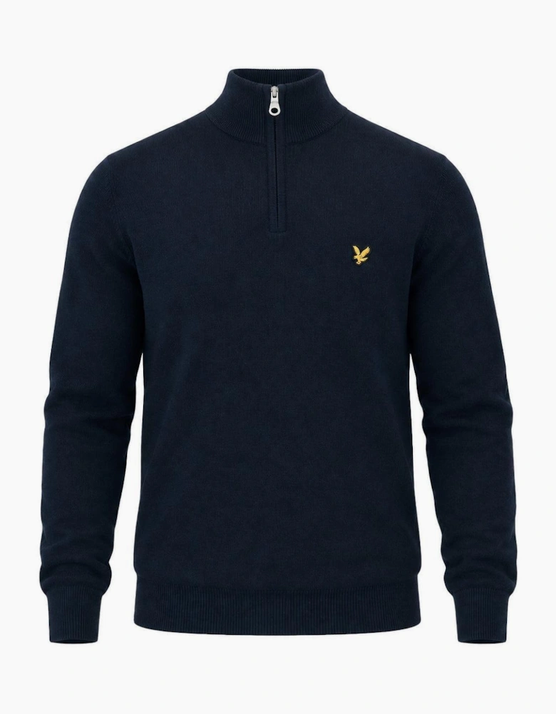 Lyle & Scott Cotton Merino Quarter Zip Jumper Dark Navy