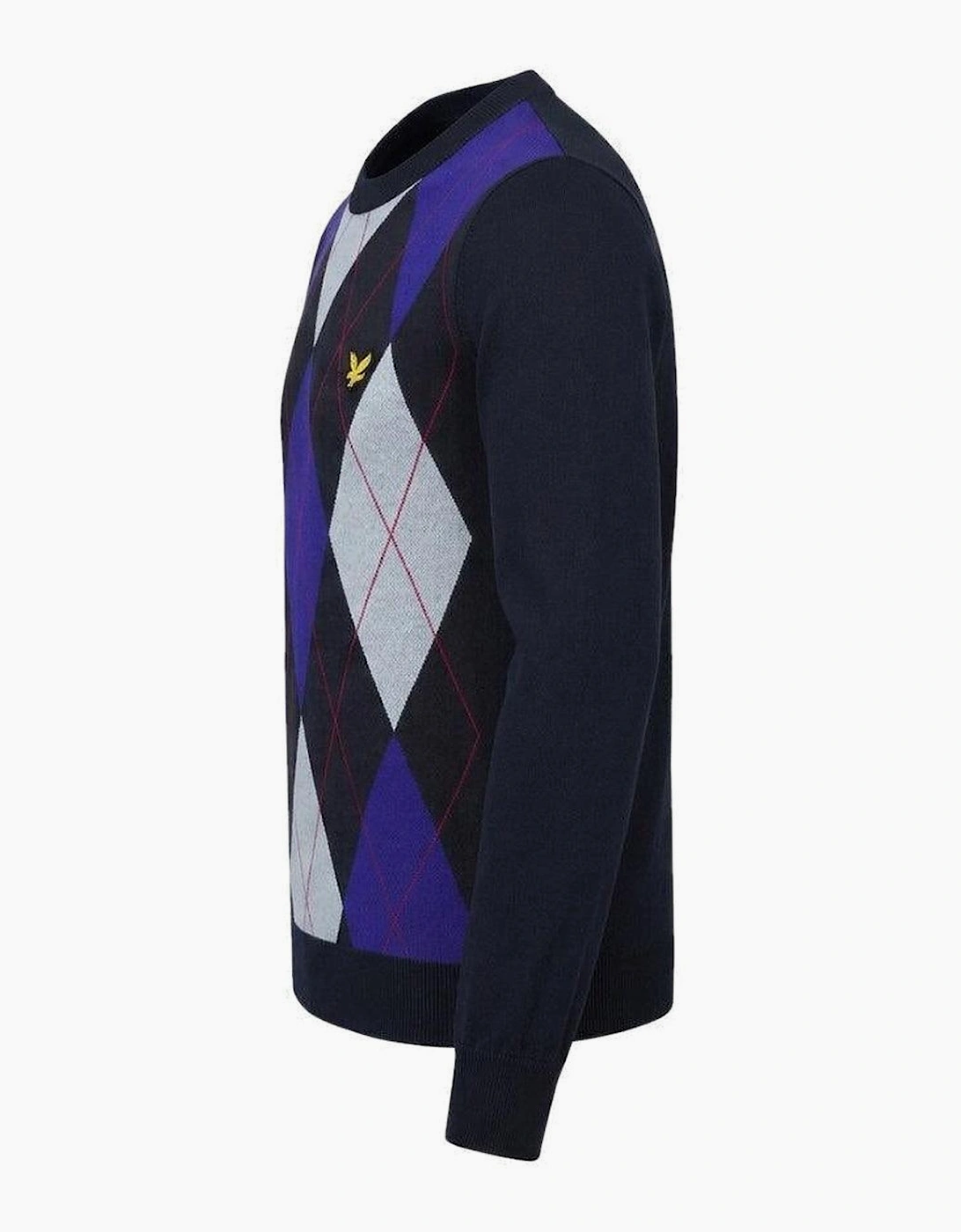 Lyle & Scott Archive Revisited Argyle Knitted Jumper Dark Navy