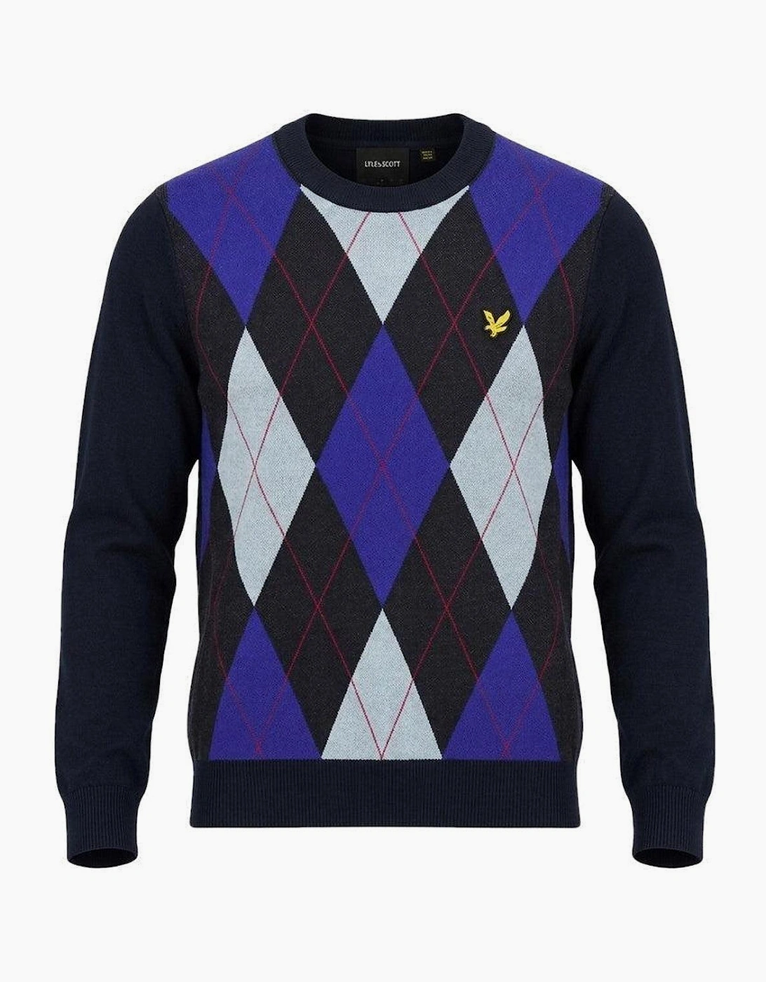 Lyle & Scott Archive Revisited Argyle Knitted Jumper Dark Navy