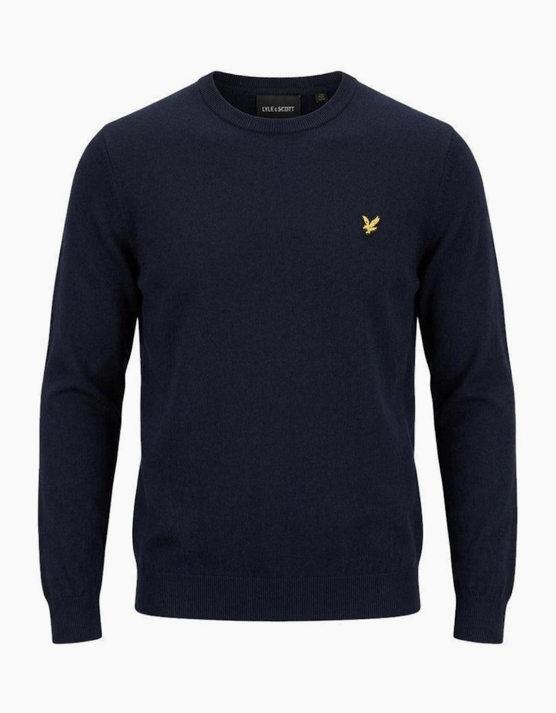 Lyle & Scott Cotton Merino Crew Neck Jumper Dark Navy