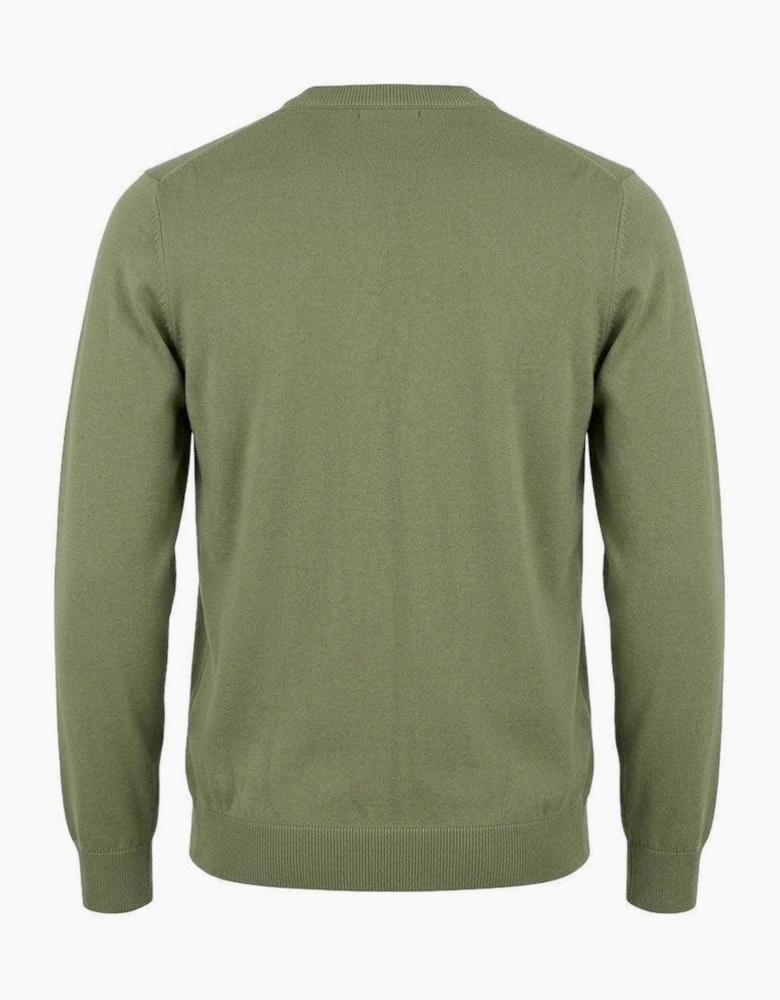 Lyle & Scott Cotton Merino Crew Neck Jumper Smoke Olive