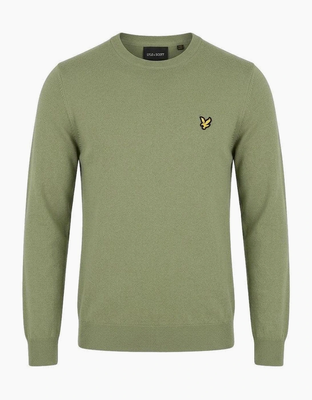 Lyle & Scott Cotton Merino Crew Neck Jumper Smoke Olive