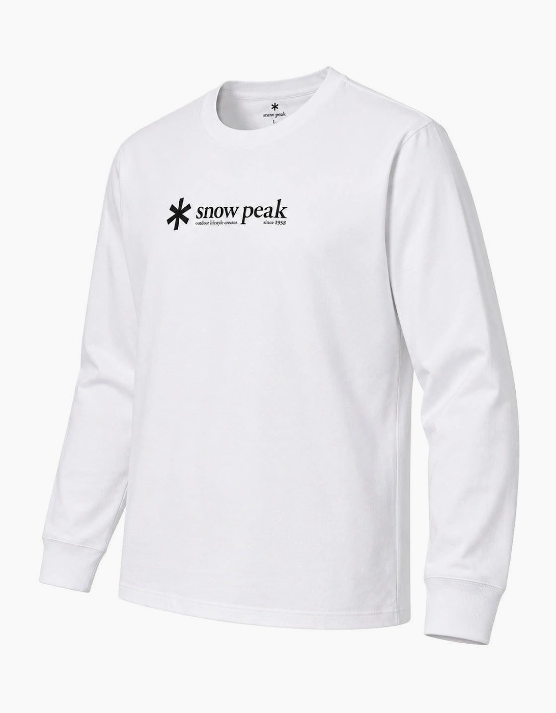 Snow Peak Soft Cotton Logo Long Sleeve T-Shirt White