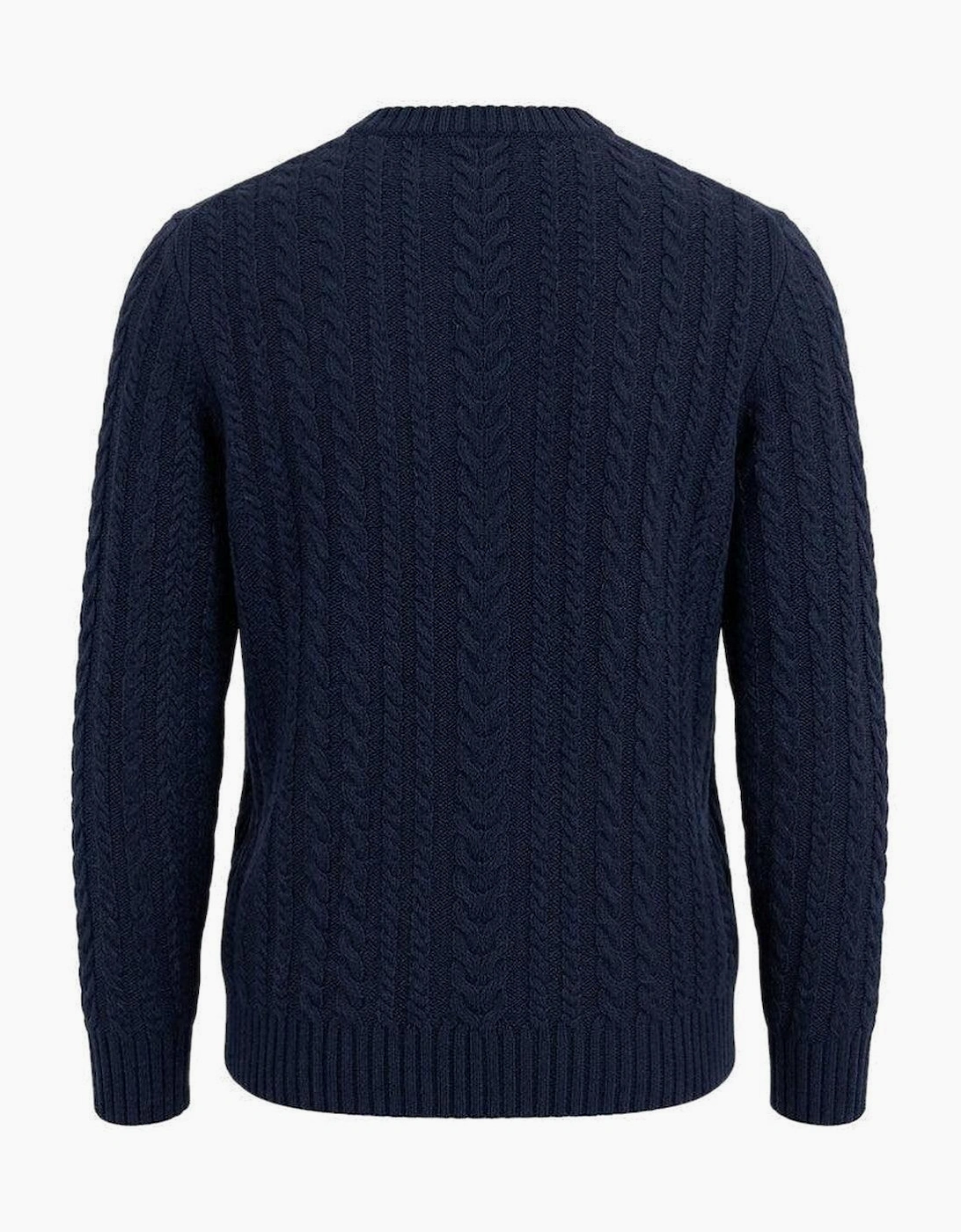 Lyle & Scott Cable Knit Crew Neck Jumper Dark Navy Marl