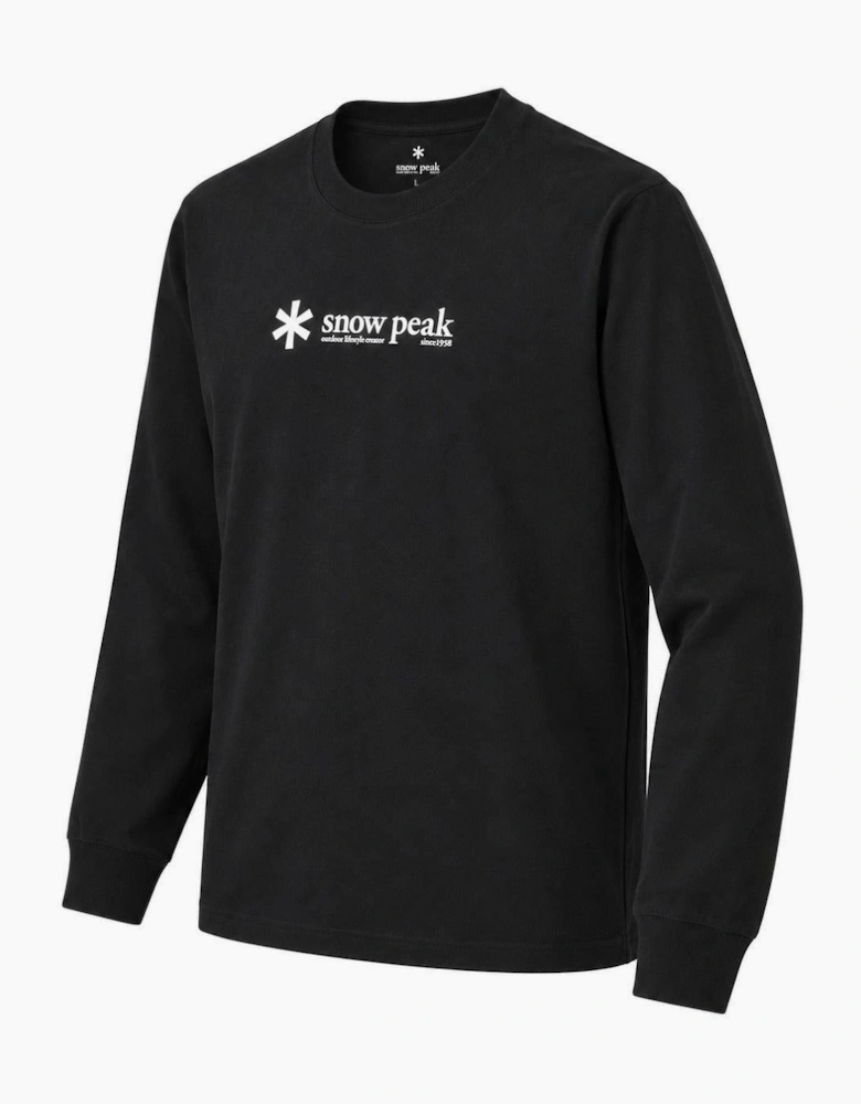 Snow Peak Soft Cotton Logo Long Sleeve T-Shirt Black