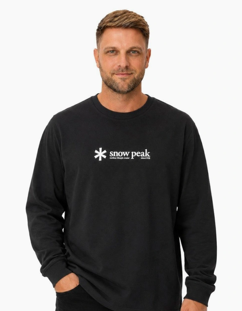 Snow Peak Soft Cotton Logo Long Sleeve T-Shirt Black