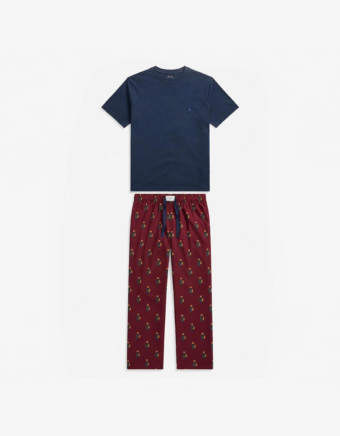 Joules G66094 DOZER LONG Mens Pyjama Set Burgundy/Navy Mens Pyjama Set Burgundy/Navy