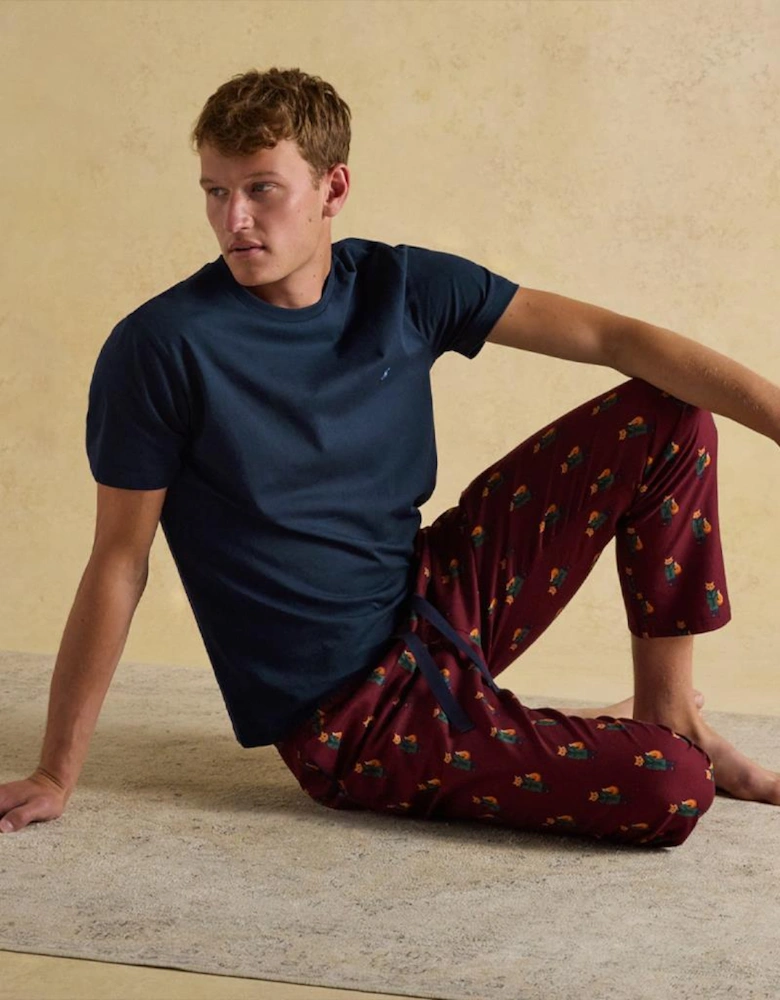 Joules G66094 DOZER LONG Mens Pyjama Set Burgundy/Navy Mens Pyjama Set Burgundy/Navy