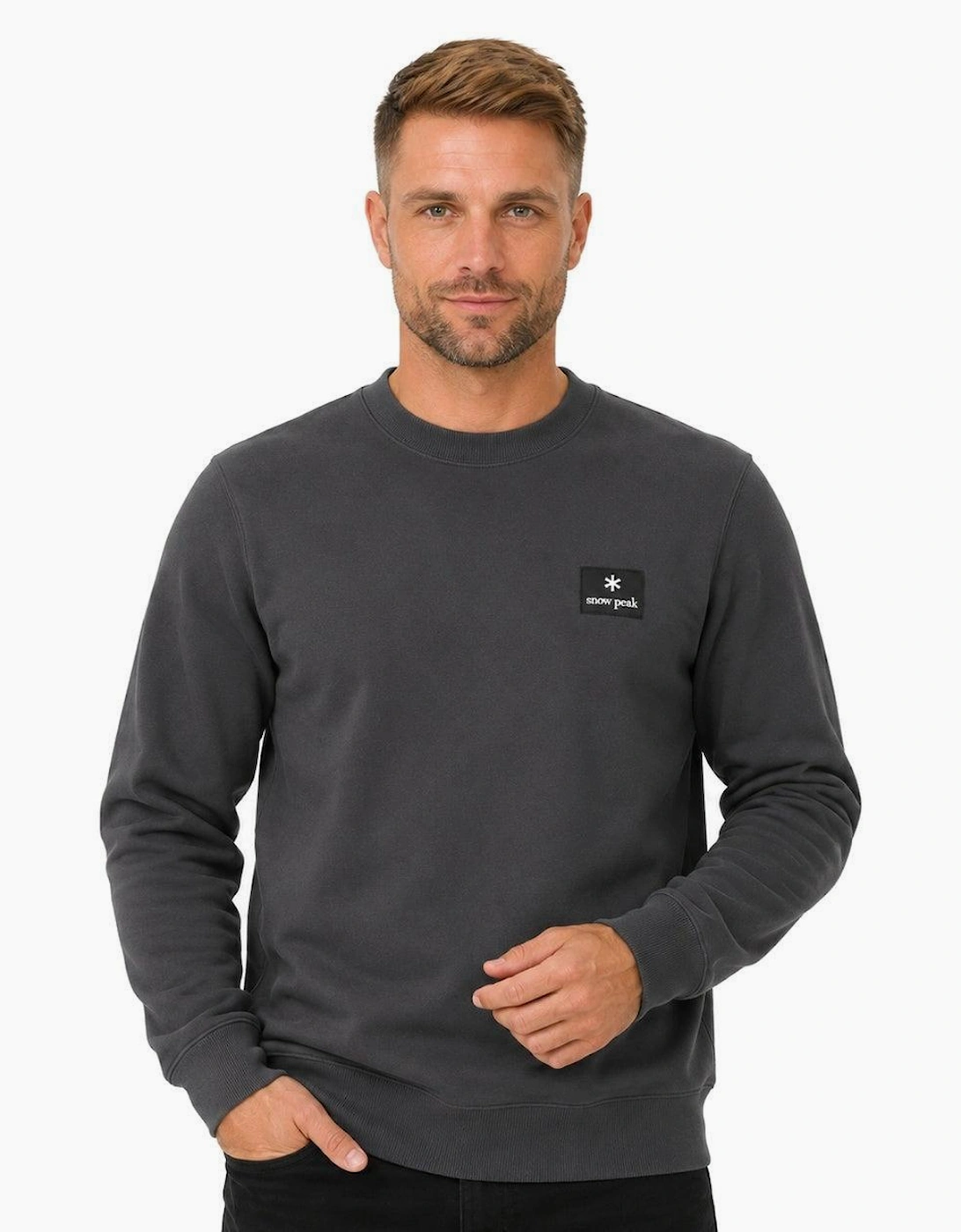 Snow Peak Square Logo Sweatshirt Charcoal