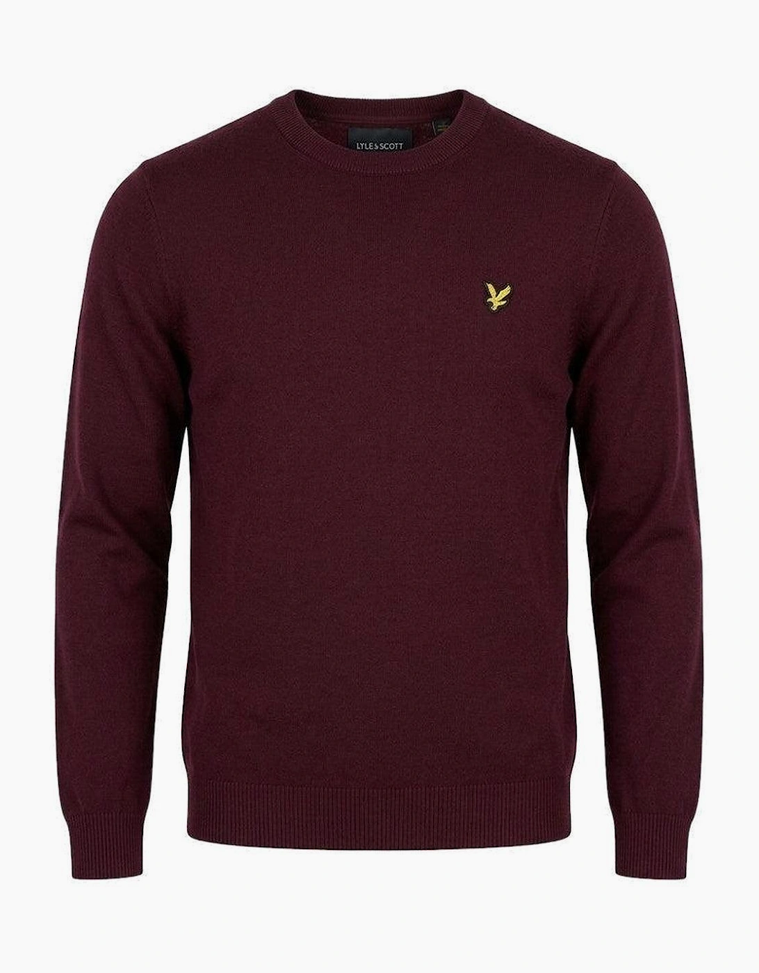 Lyle & Scott Cotton Merino Crew Neck Jumper Burgundy
