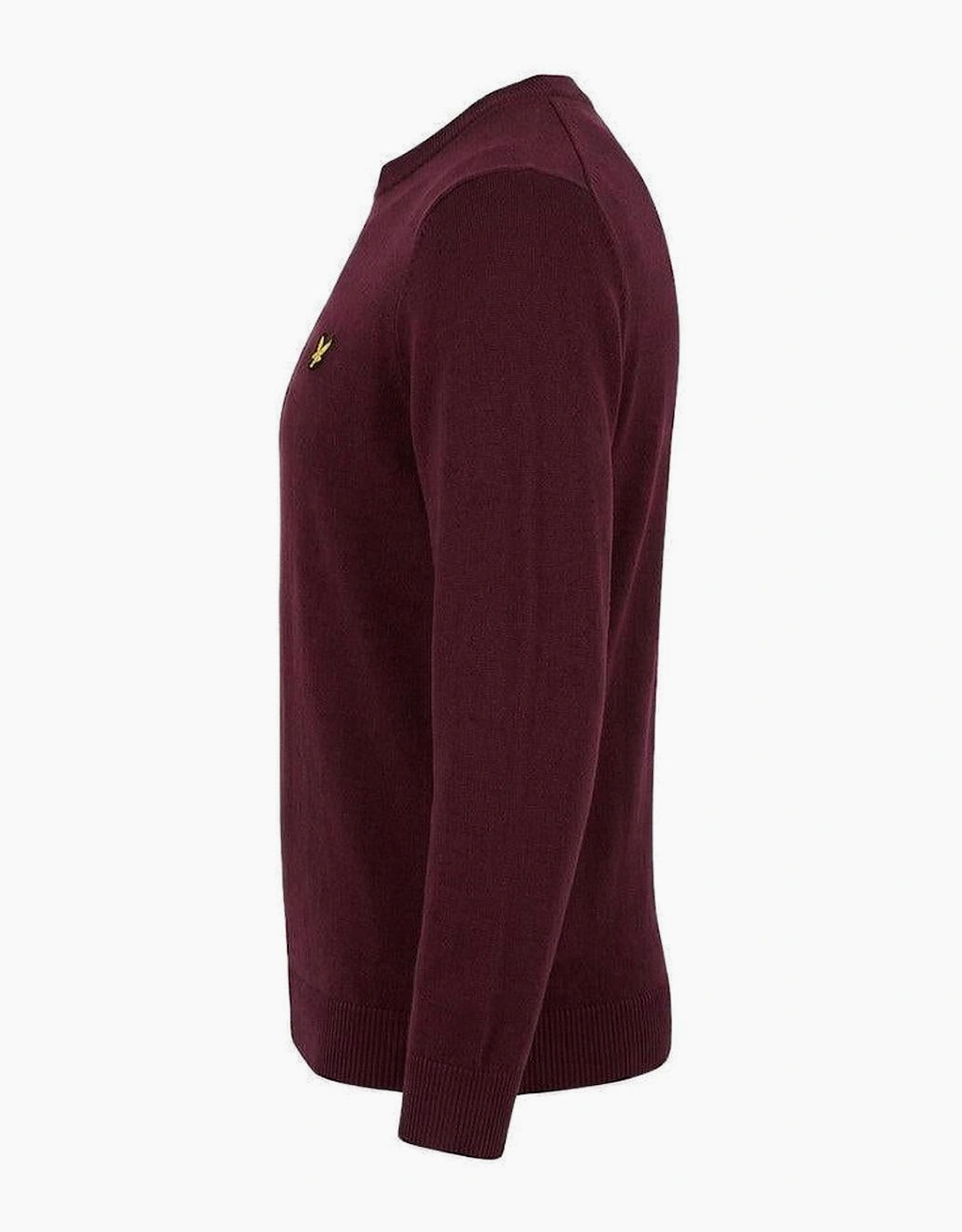 Lyle & Scott Cotton Merino Crew Neck Jumper Burgundy