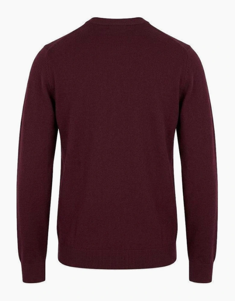 Lyle & Scott Cotton Merino Crew Neck Jumper Burgundy