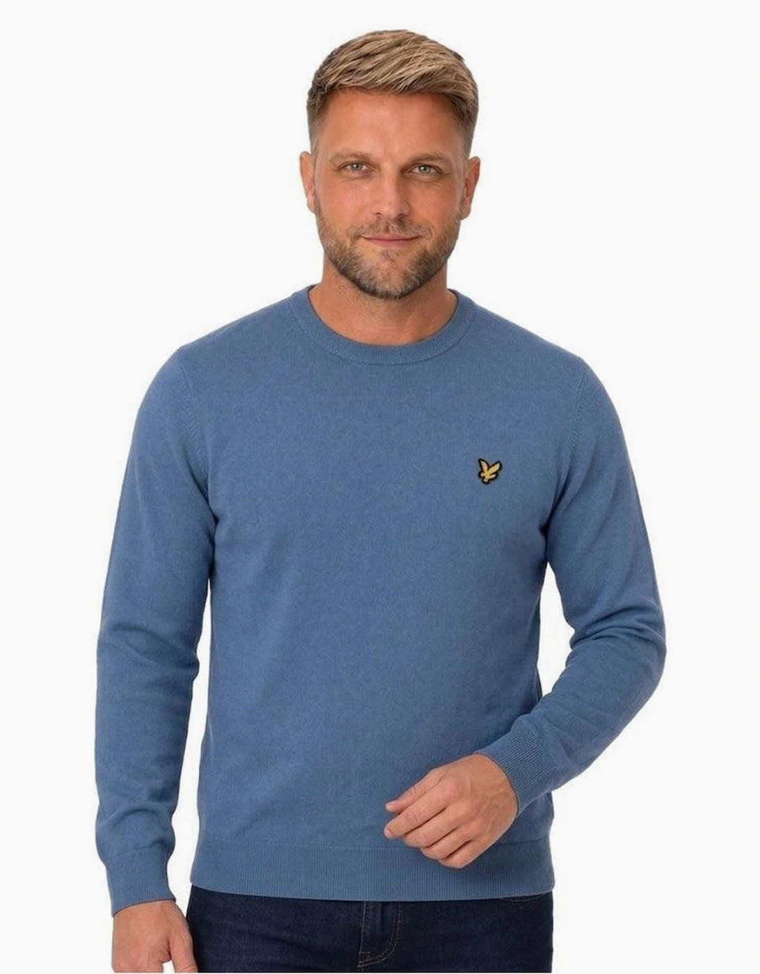 Lyle & Scott Cotton Merino Crew Neck Jumper Power Blue