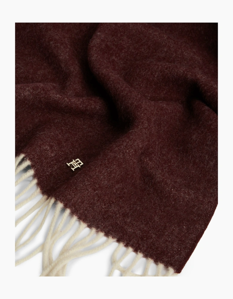 Tommy Hilfiger TH Elevated Chic Womens Woven Scarf - Deep Burgundy