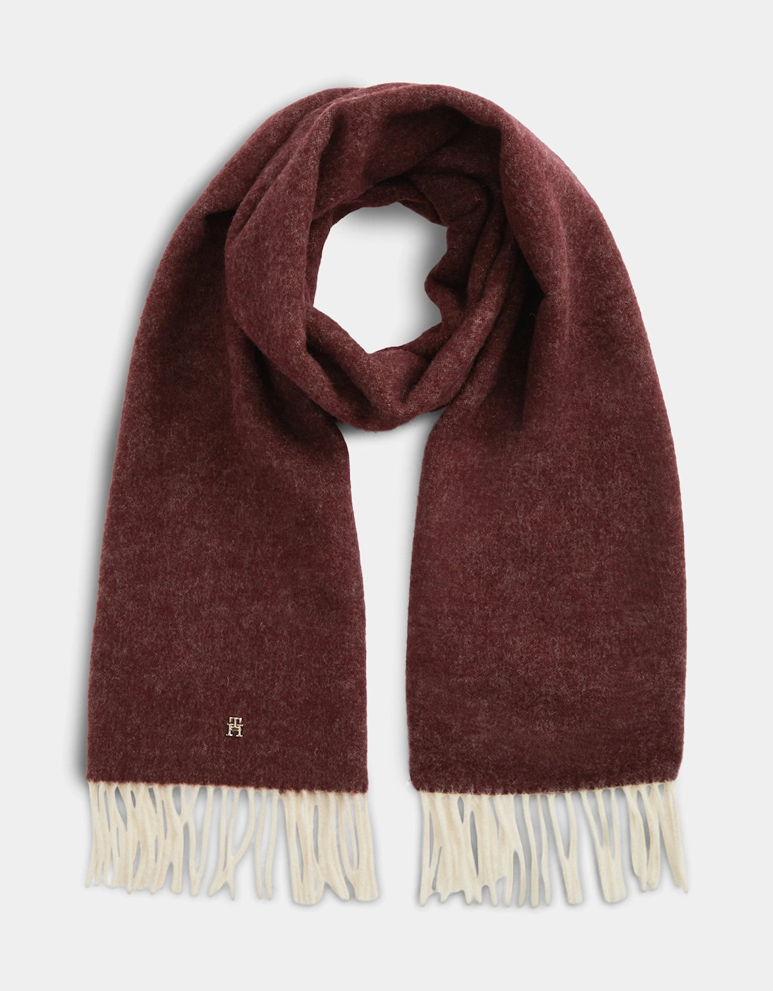 Tommy Hilfiger TH Elevated Chic Womens Woven Scarf - Deep Burgundy