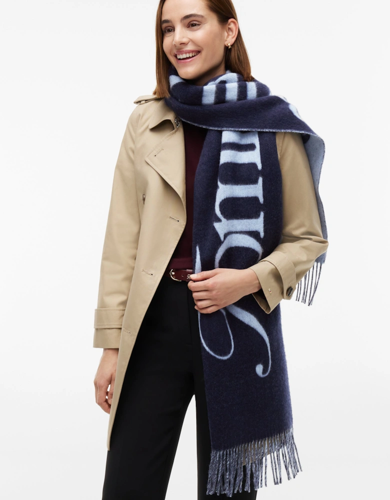 Tommy Hilfiger TH Script Womens Woven Scarf - Space Blue