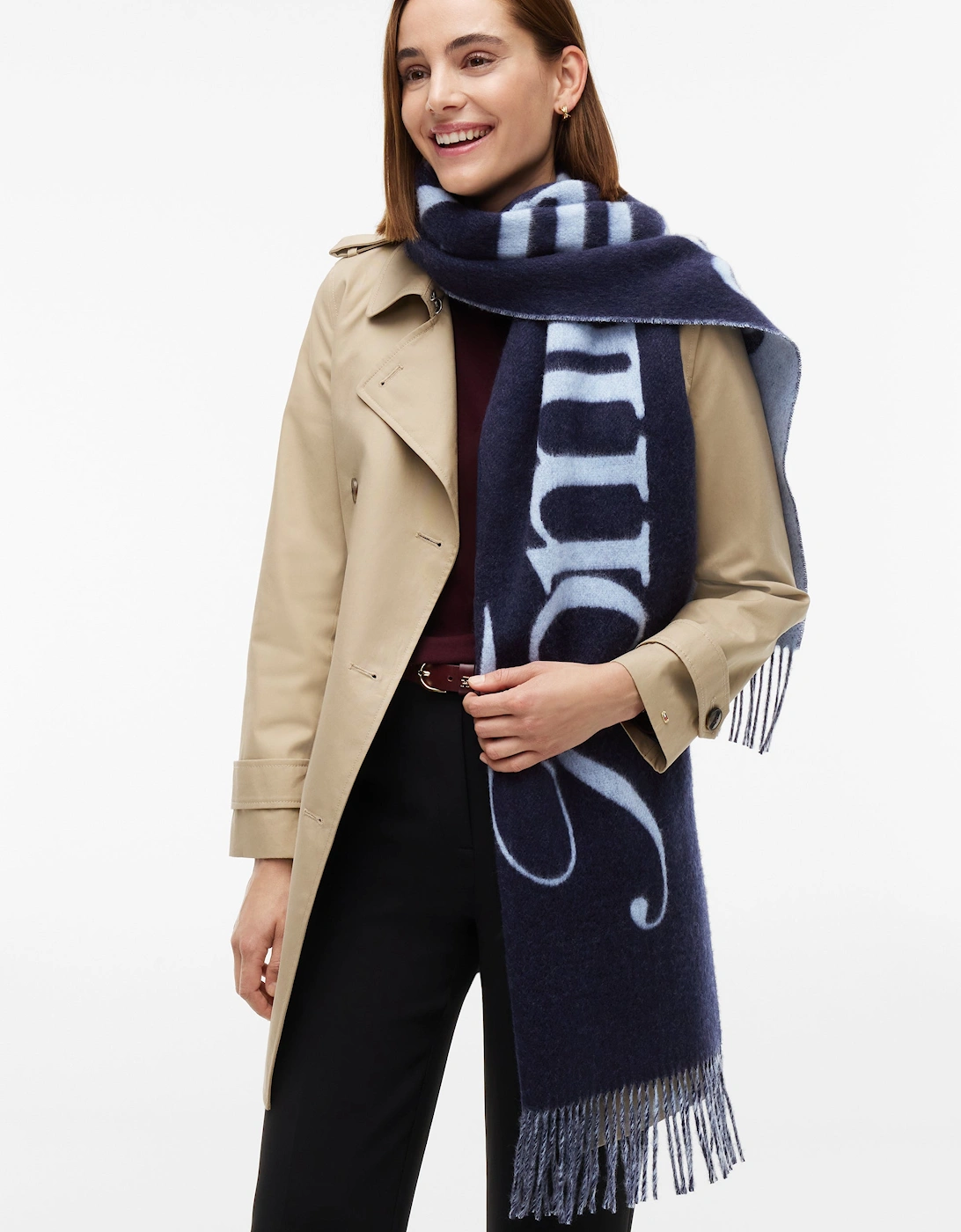 Tommy Hilfiger TH Script Womens Woven Scarf - Space Blue