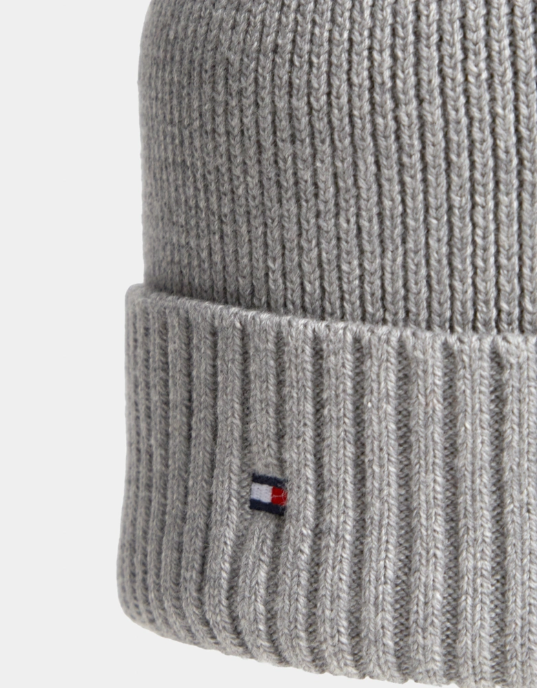 Tommy Hilfiger TH Flag Mens Pima Cotton Beanie - Medium Grey Heather