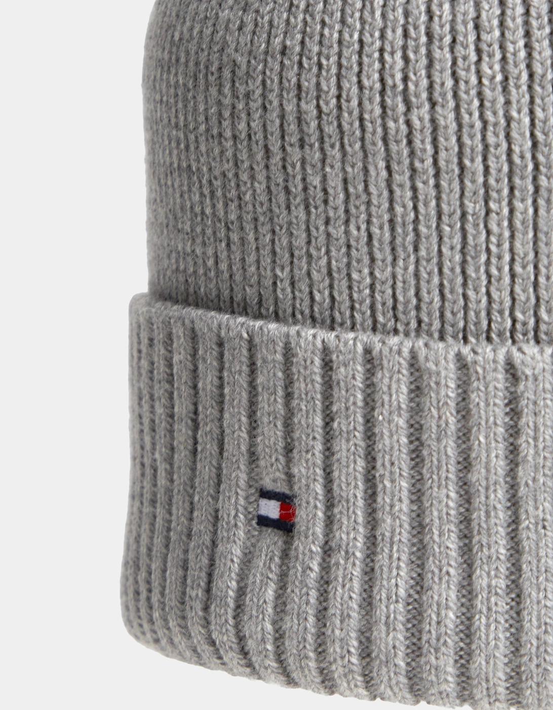 Tommy Hilfiger TH Flag Mens Pima Cotton Beanie - Medium Grey Heather