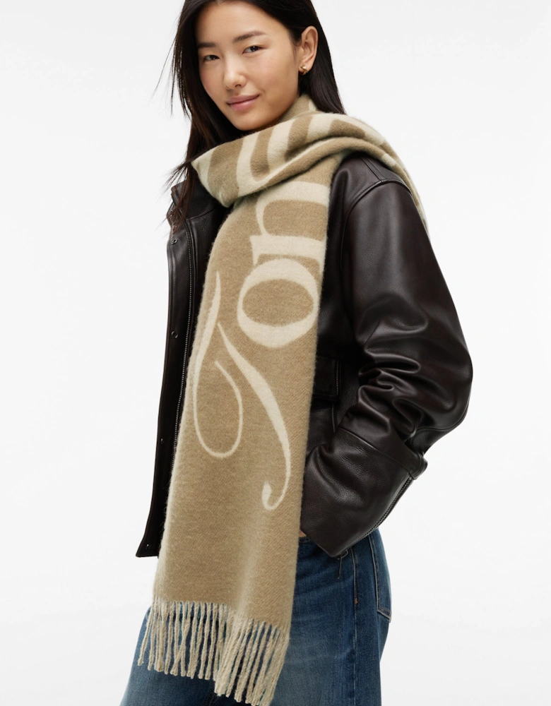 Tommy Hilfiger TH Script Womens Woven Scarf - Tundra Moss