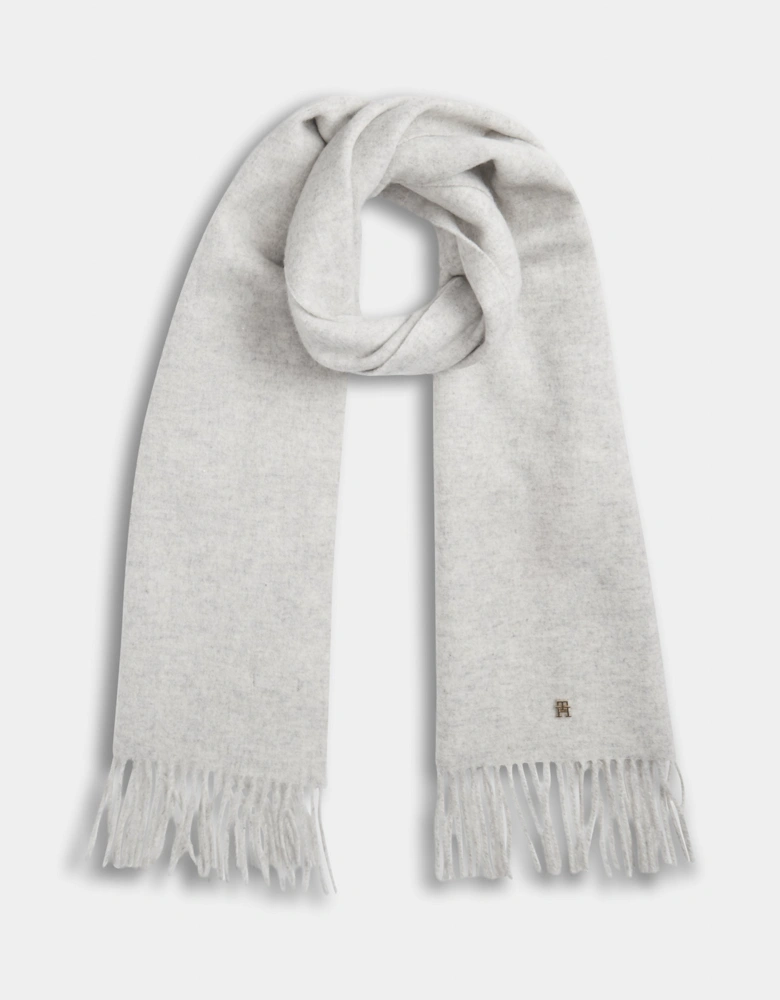 Tommy Hilfiger TH Elevated Chic Womens Woven Scarf - Light Grey Heather