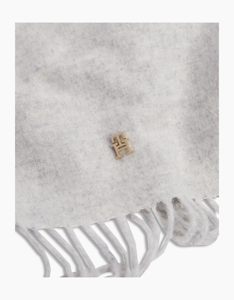 Tommy Hilfiger TH Elevated Chic Womens Woven Scarf - Light Grey Heather