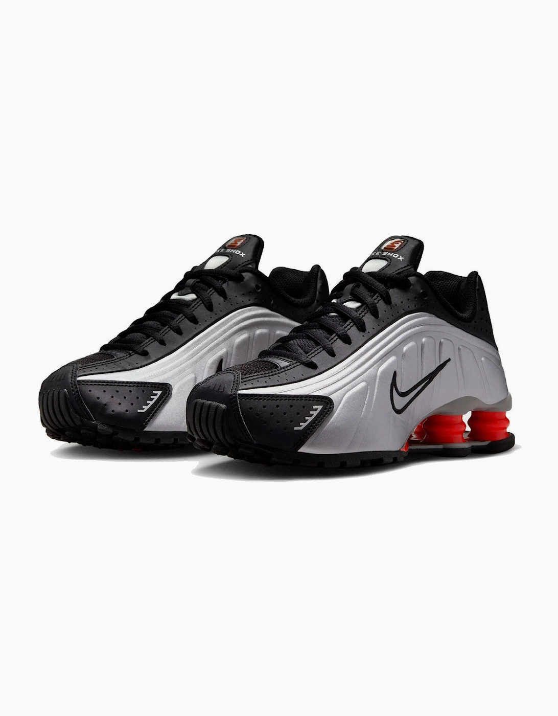 Nike Shox GS R4 Metallic Silver Trainers