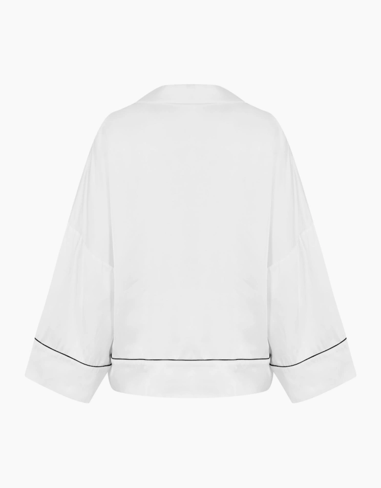 Collared Neck Satin Pyjama Top