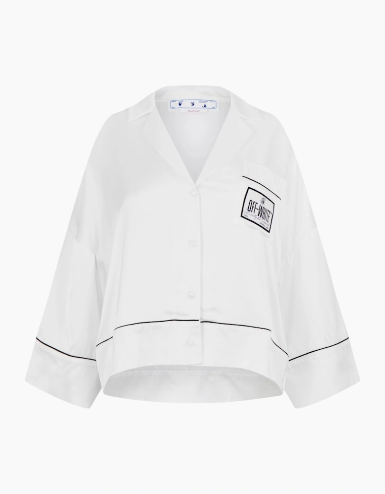 Collared Neck Satin Pyjama Top