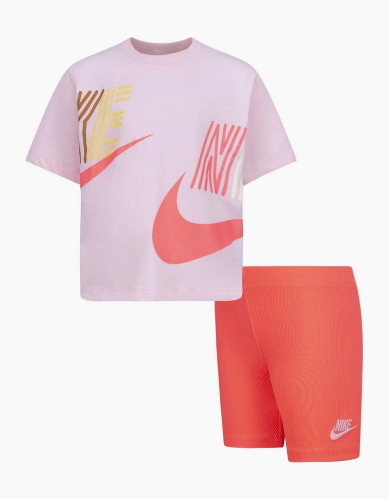 Roll Boxy T Shirt  And  Shorts Set