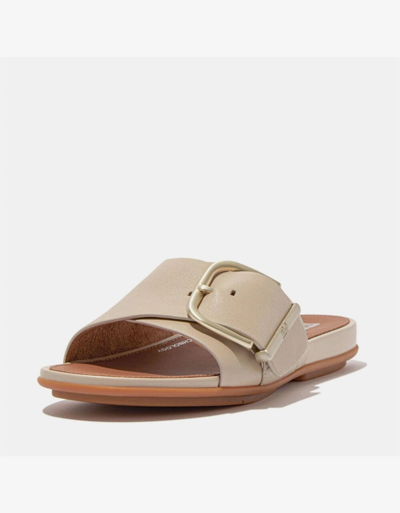 Maxi Buckle Leather Sliders