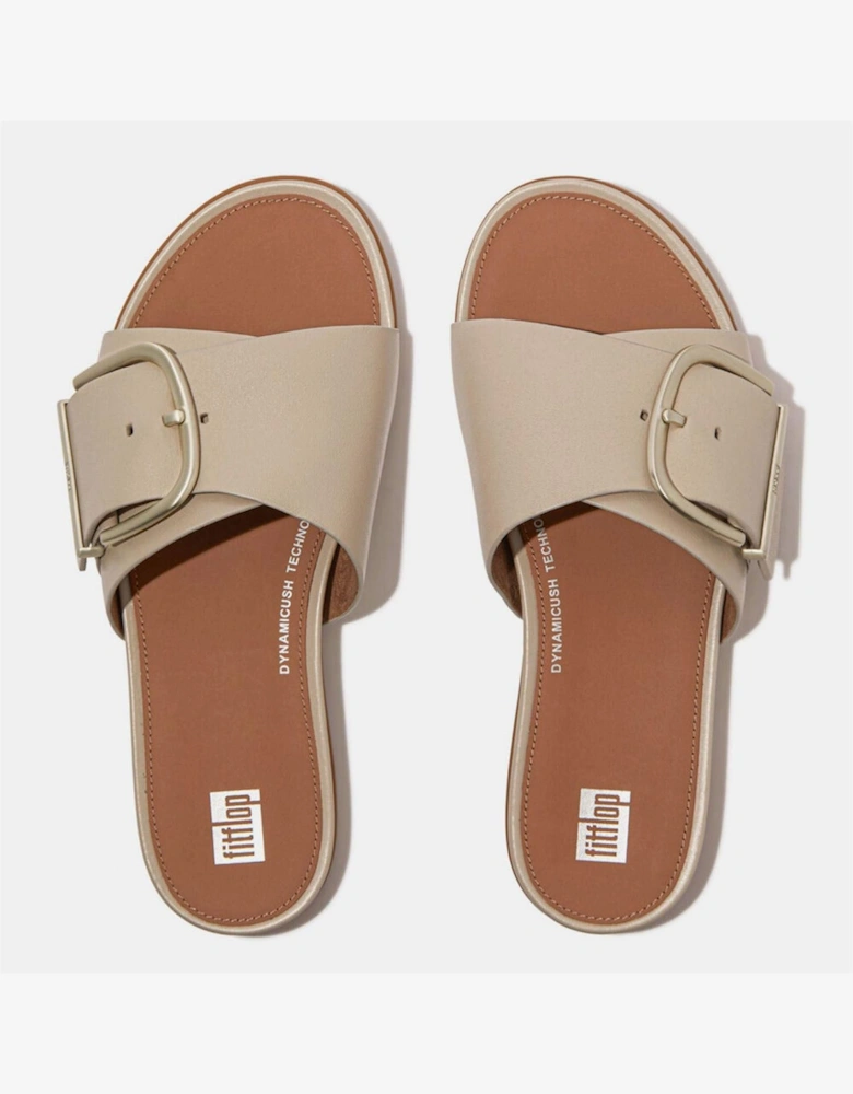 Maxi Buckle Leather Sliders