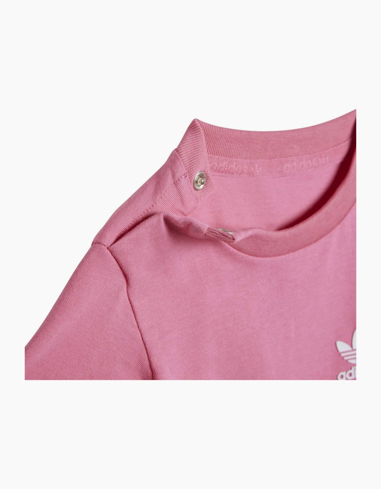 Rib Crew Neck Short Sleeve T-Shirt and Set