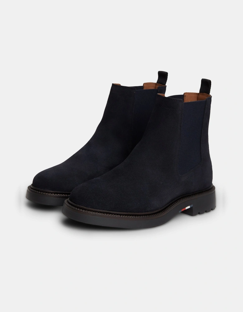 Tommy Hilfiger Corporate Casual Suede Mens Chelsea Boots - Navy Blue