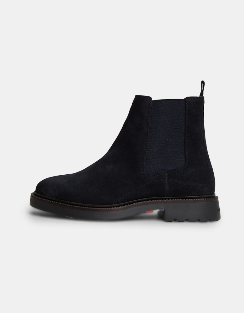 Tommy Hilfiger Corporate Casual Suede Mens Chelsea Boots - Navy Blue