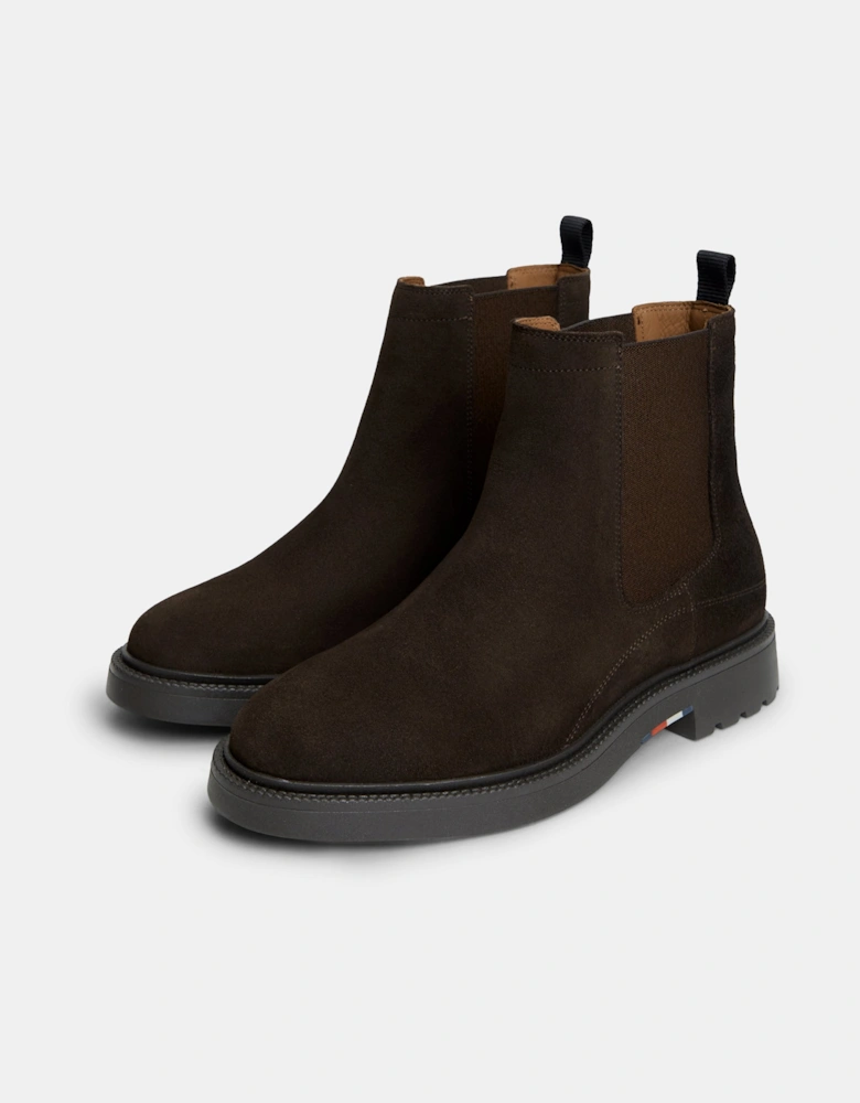 Tommy Hilfiger Corporate Casual Suede Mens Chelsea Boots - Cocoa