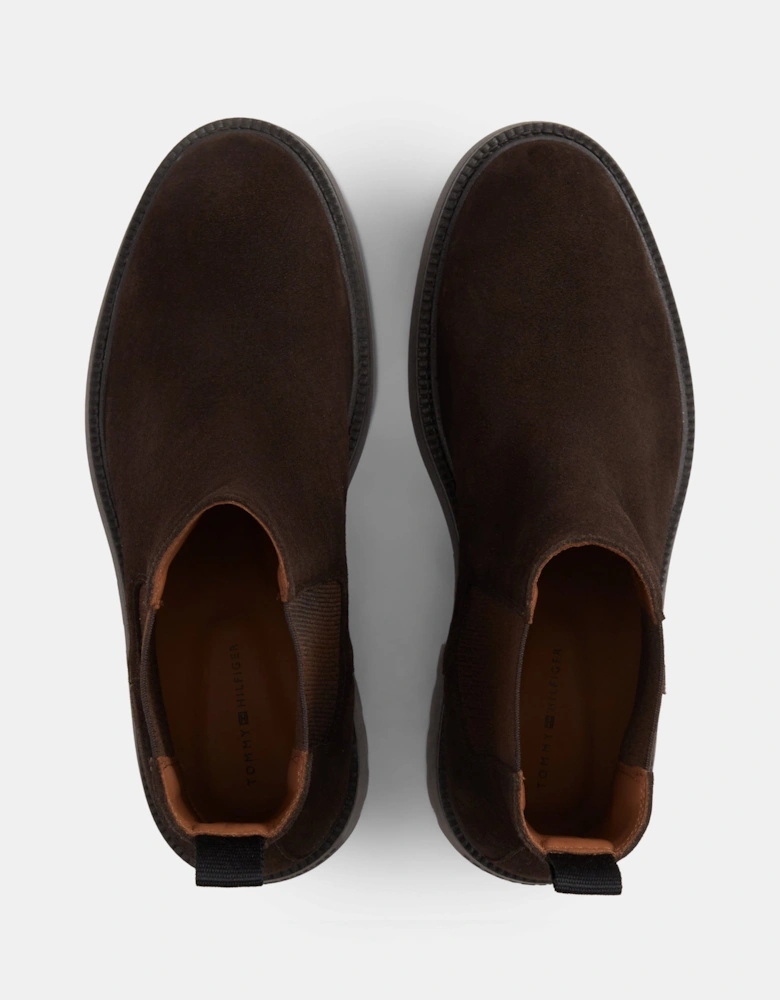 Tommy Hilfiger Corporate Casual Suede Mens Chelsea Boots - Cocoa