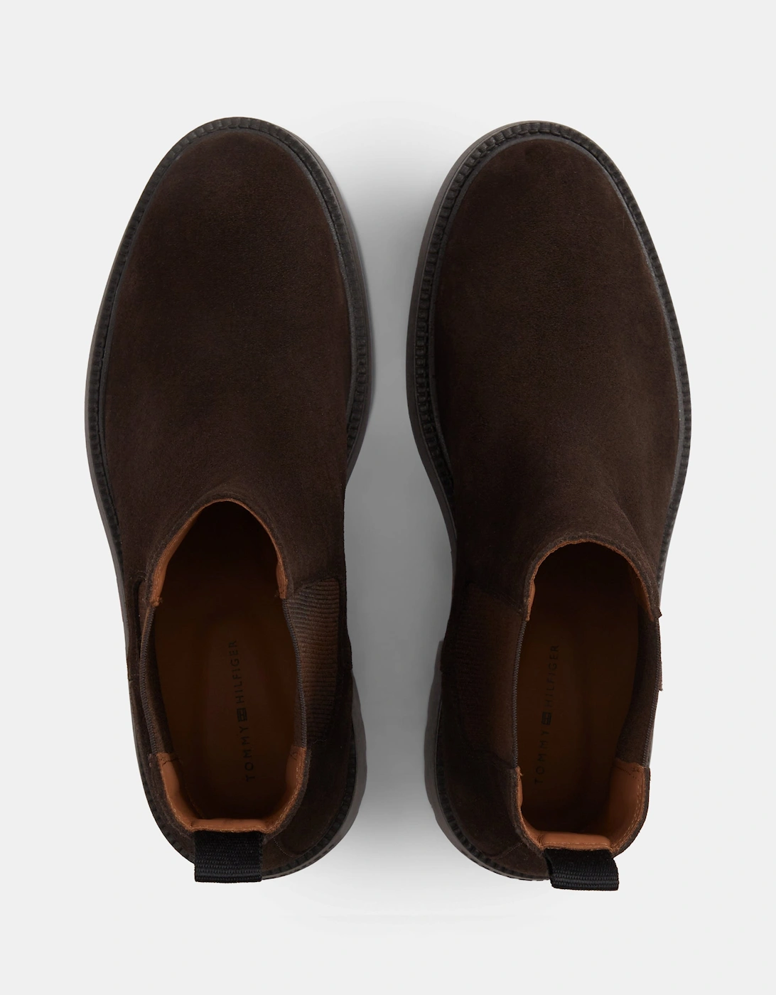 Tommy Hilfiger Corporate Casual Suede Mens Chelsea Boots - Cocoa