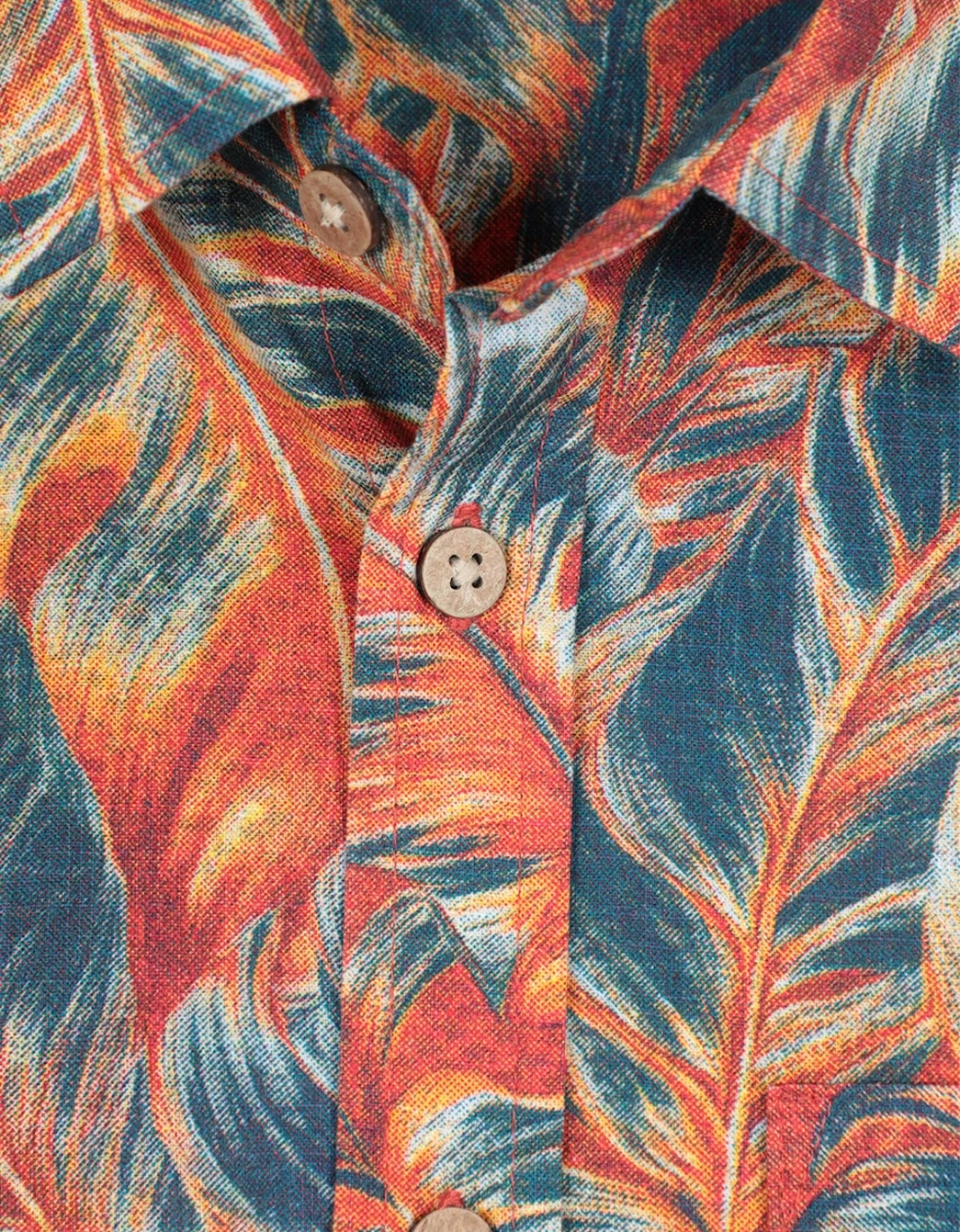Mountain Warehouse Mens Tropical Leaves Short-Sleeved Shirt