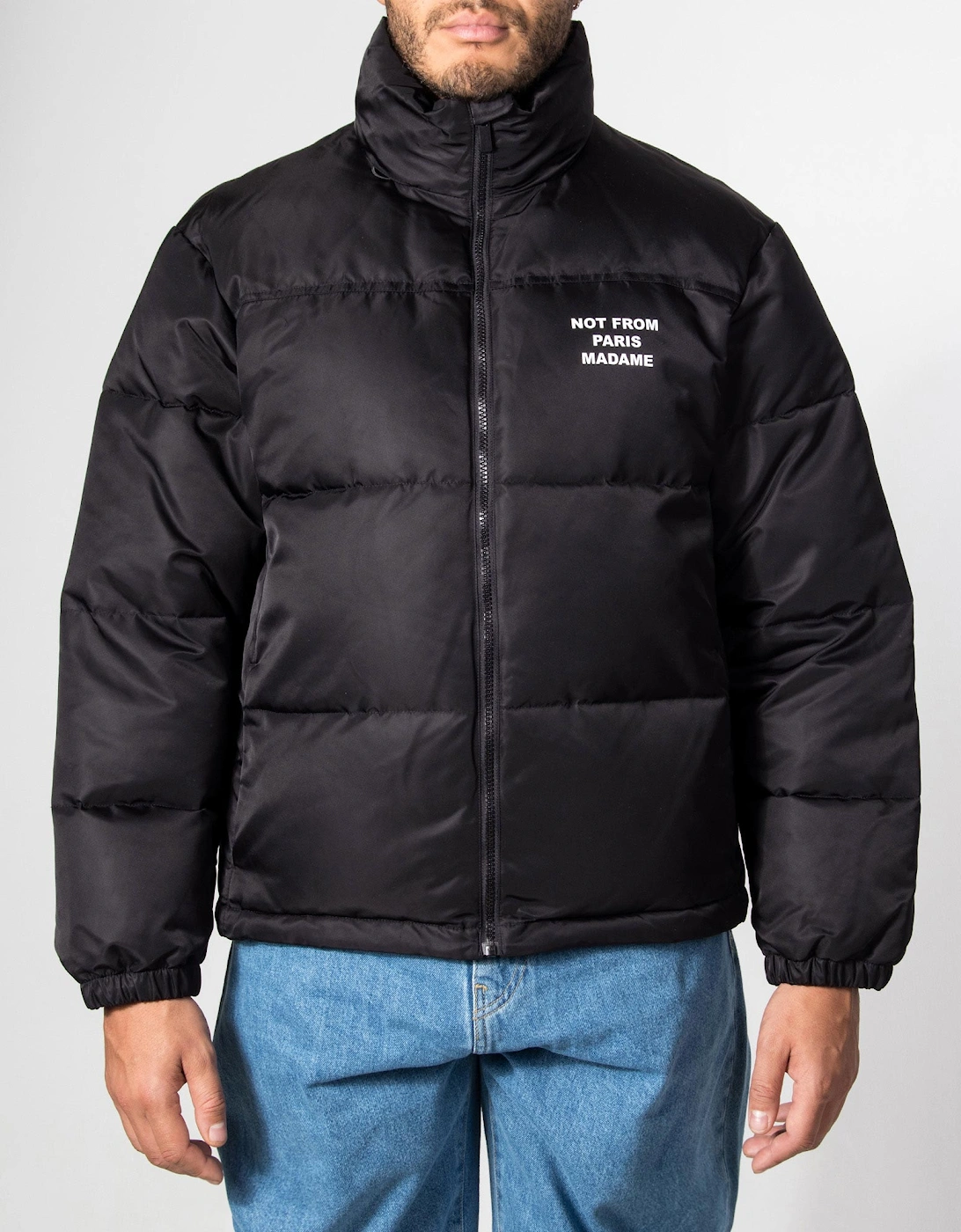 Relaxed Fit Slogan Puffer Jacket