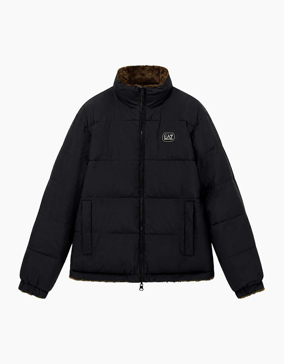 Reversible Sherling/Nylon Black Jacket