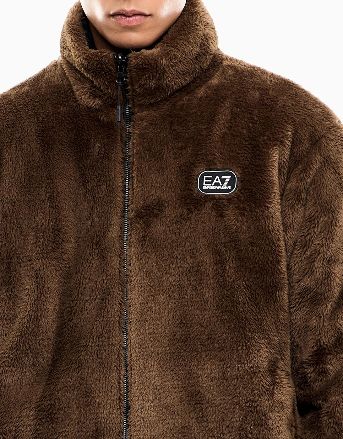 Reversible Sherling/Nylon Black Jacket