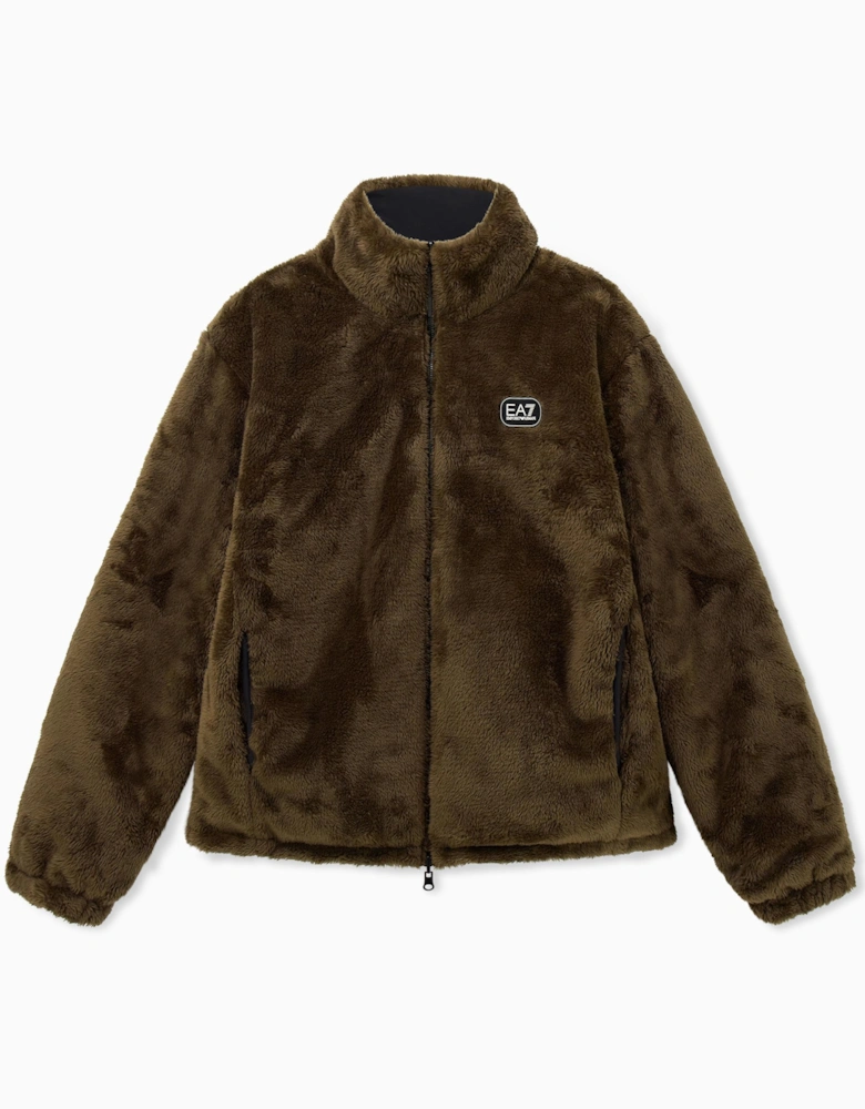 Reversible Sherling/Nylon Black Jacket